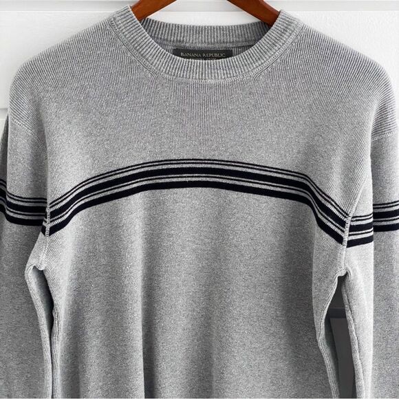 Banana Republic Factory Store Cotton Casual Stripe Sweater Size Medium - Picture 4 of 6